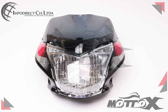 MASCARILLA COMPLETO BAJAJ DISCOVER 125 ST NEGRO y ROJO