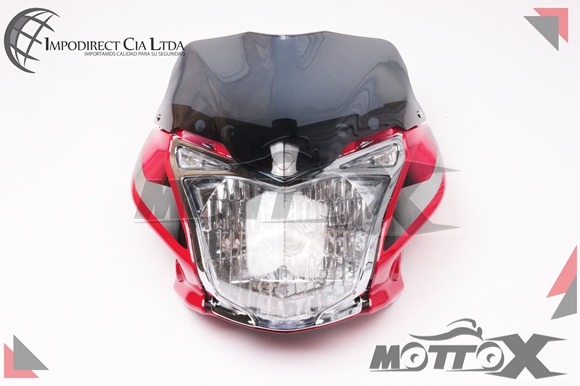 MASCARILLA COMPLETO BAJAJ DISCOVER 125 ST ROJO y GRIS